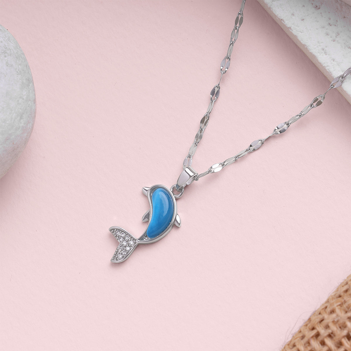 Crystal Tail Dolphin Necklace