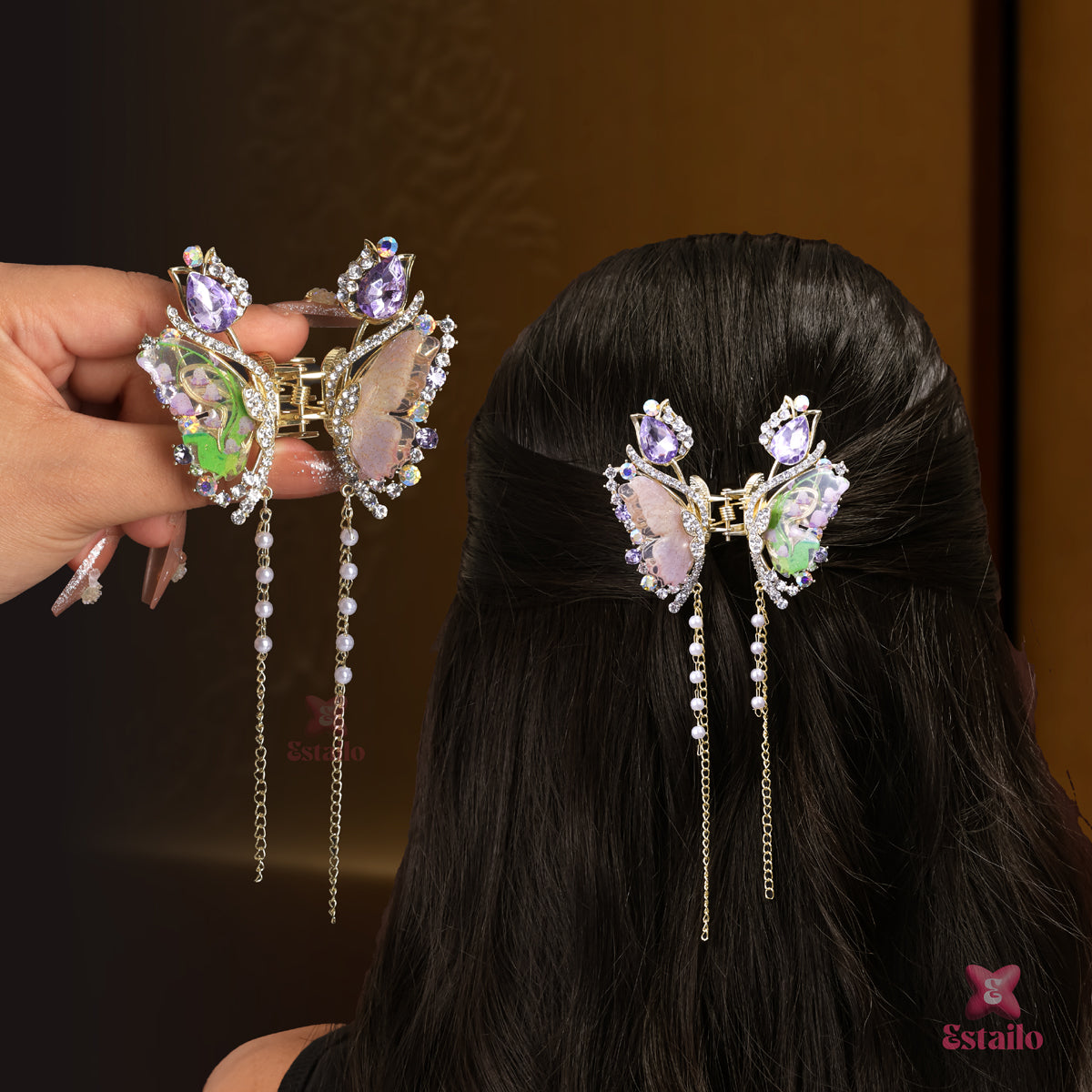 Elegant Bloom Cascade Claw