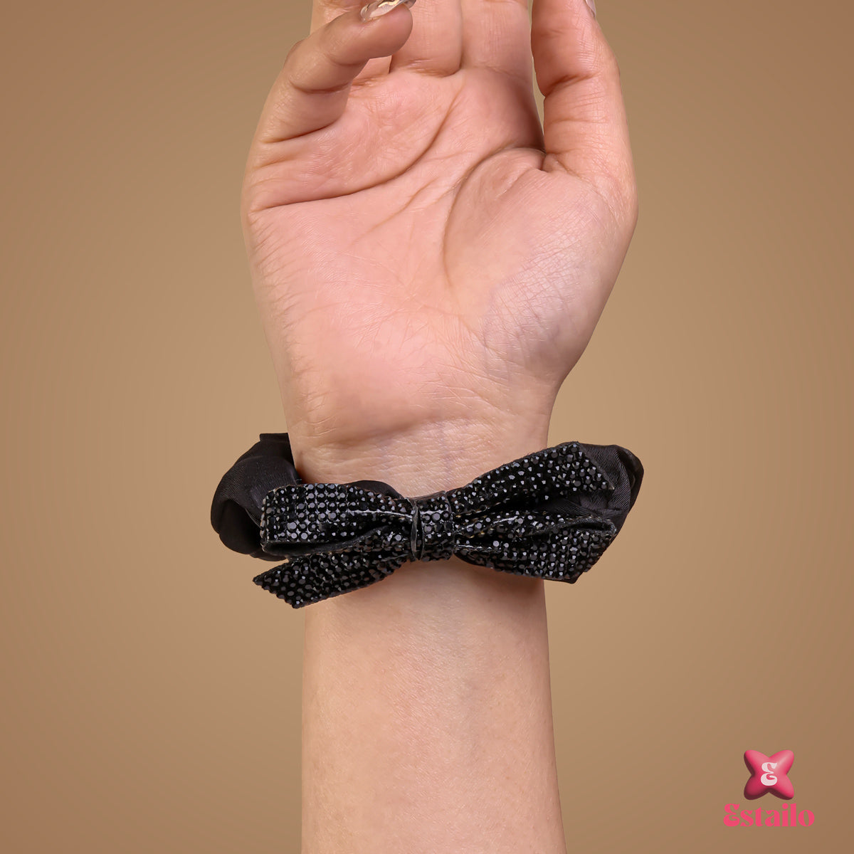 Rhinestone Ribbon Scrunchie