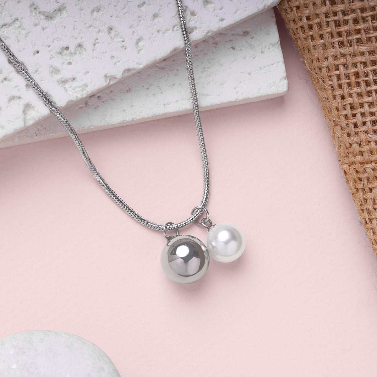 Pearl & Orb Charm Necklace