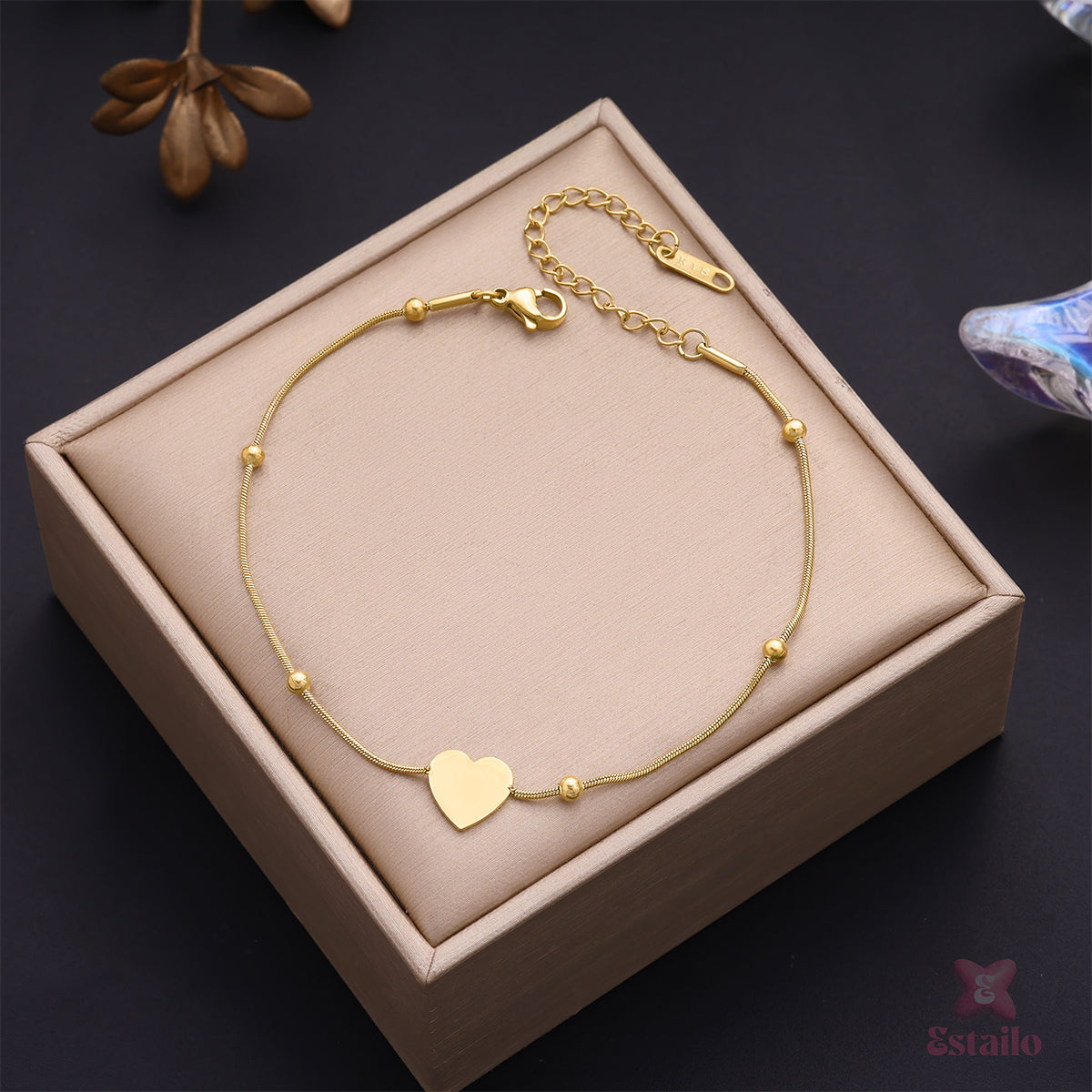 Soulmate Heart Charm Anklet