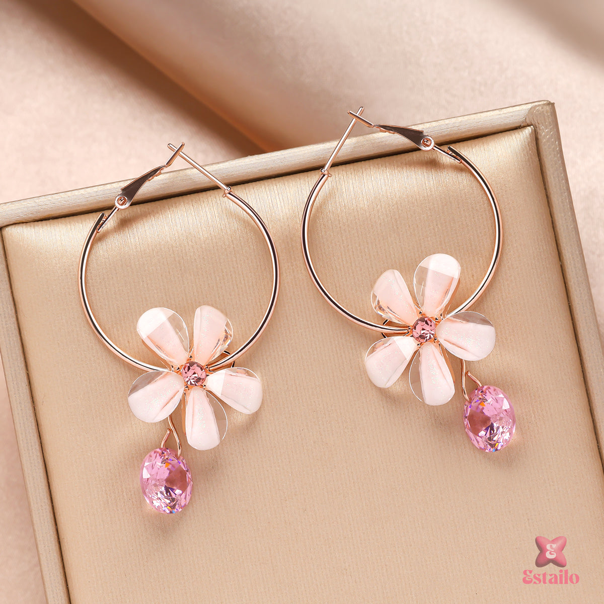Fleur Charm Hoops Earring