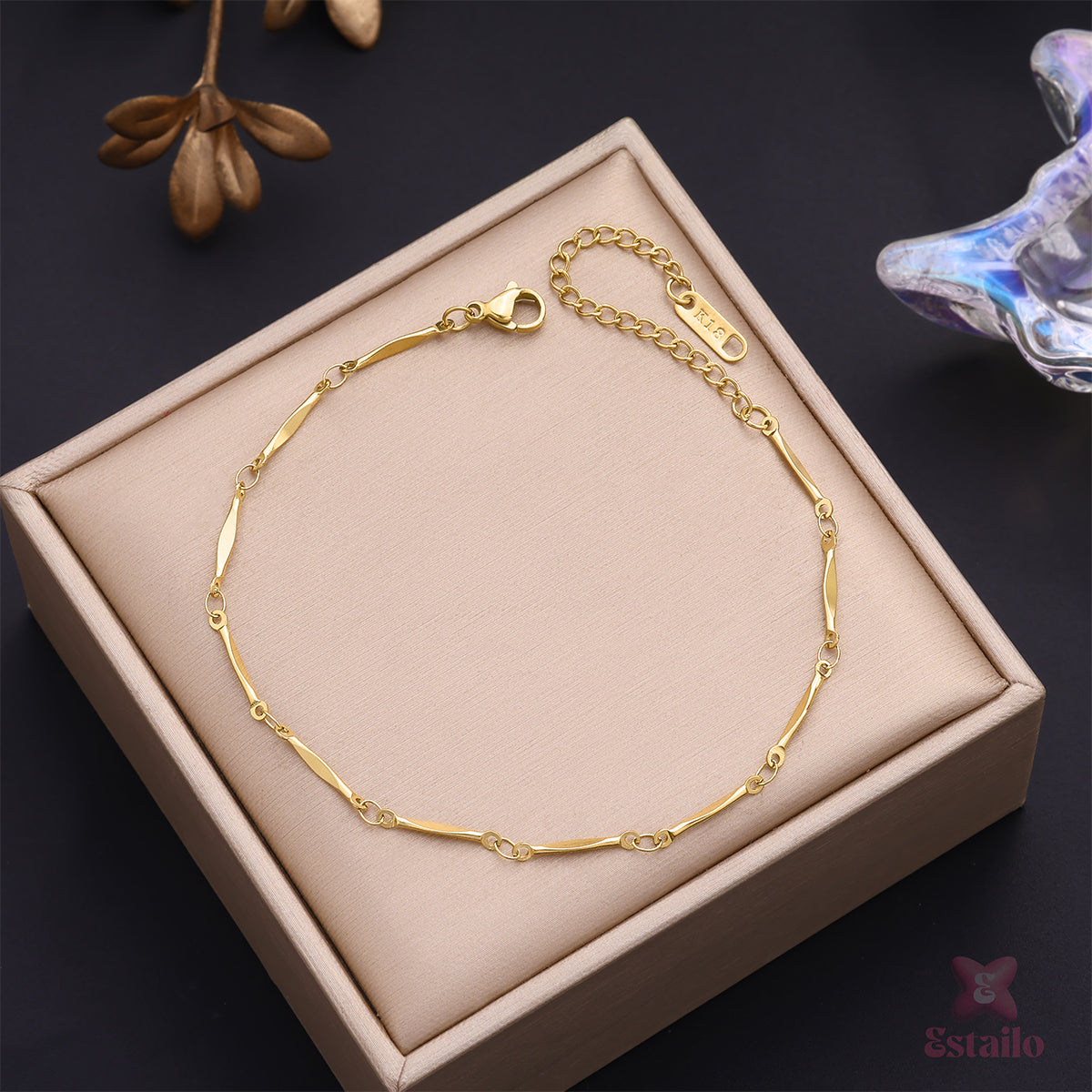 Gold Bar Link Anklet