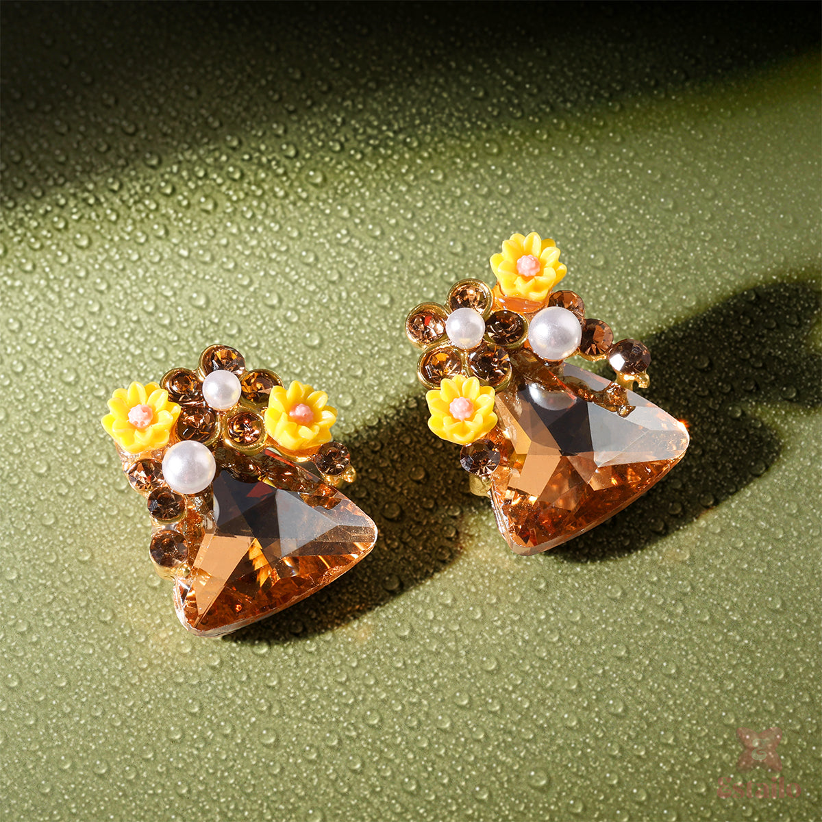 Golden Meadow Blossoms Earring