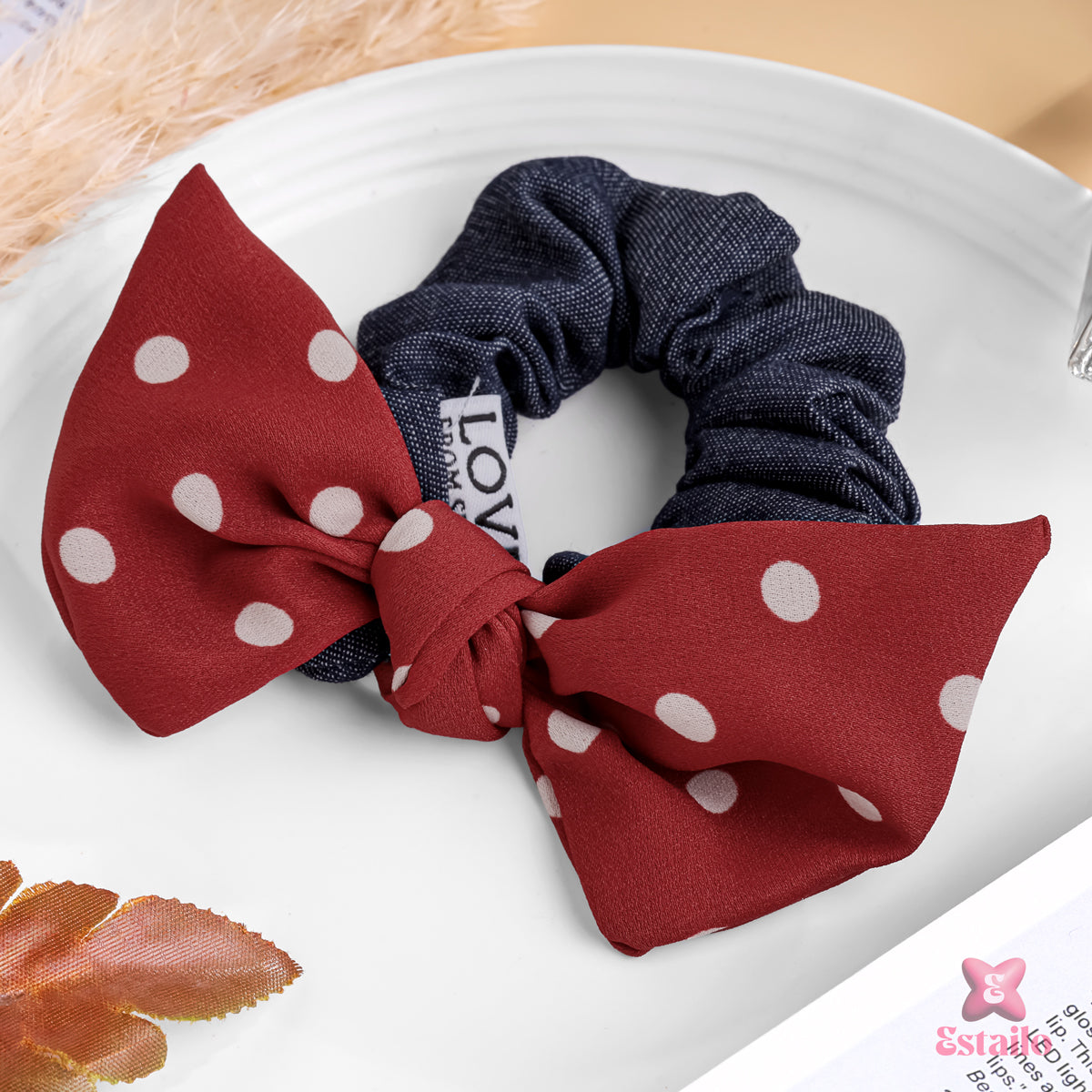 Polka Dot Bow Scrunchie