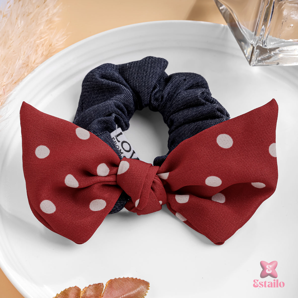 Polka Dot Bow Scrunchie