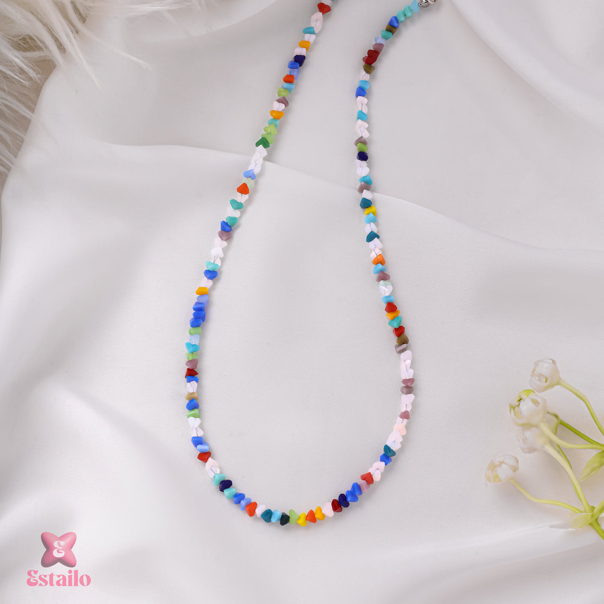 Dainty Rainbow Beads Necklace