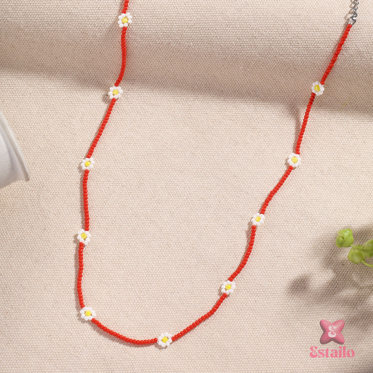 Ruby Red Daisy Dream Necklace