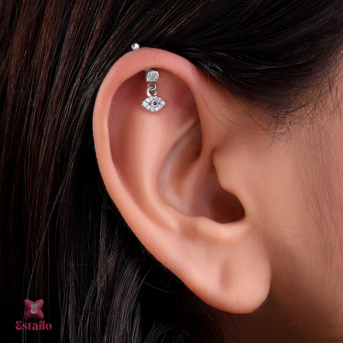 Evil Eye Helix Earcuff Earring
