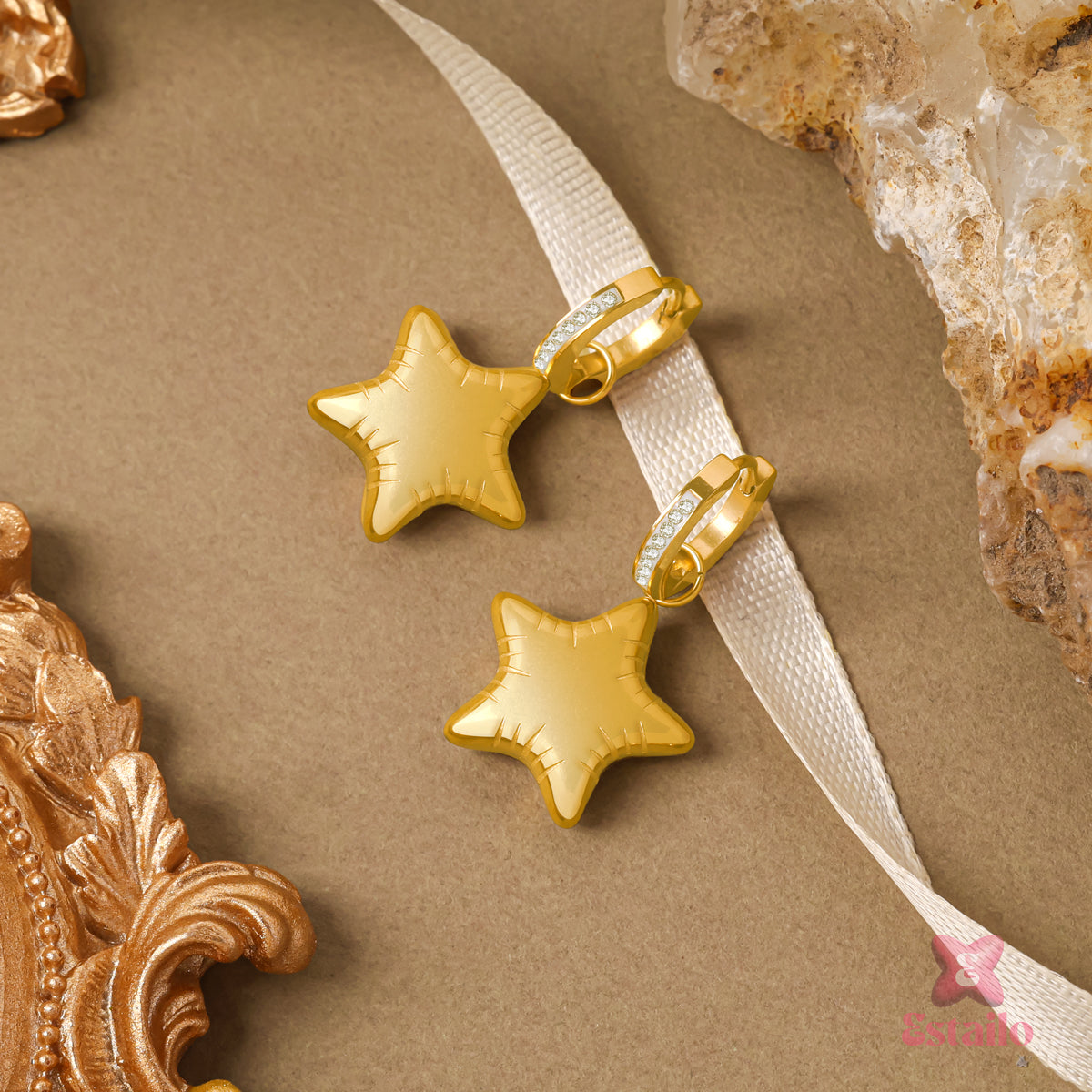 Star Huggie Hoops Earrings