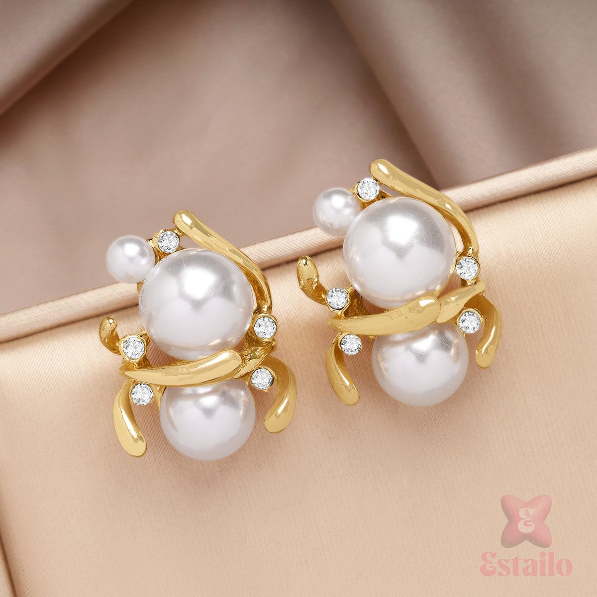 Sculptural Pearl Drop Earrings