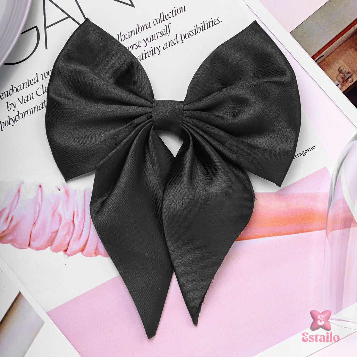 Midnight Bow Hair Clip