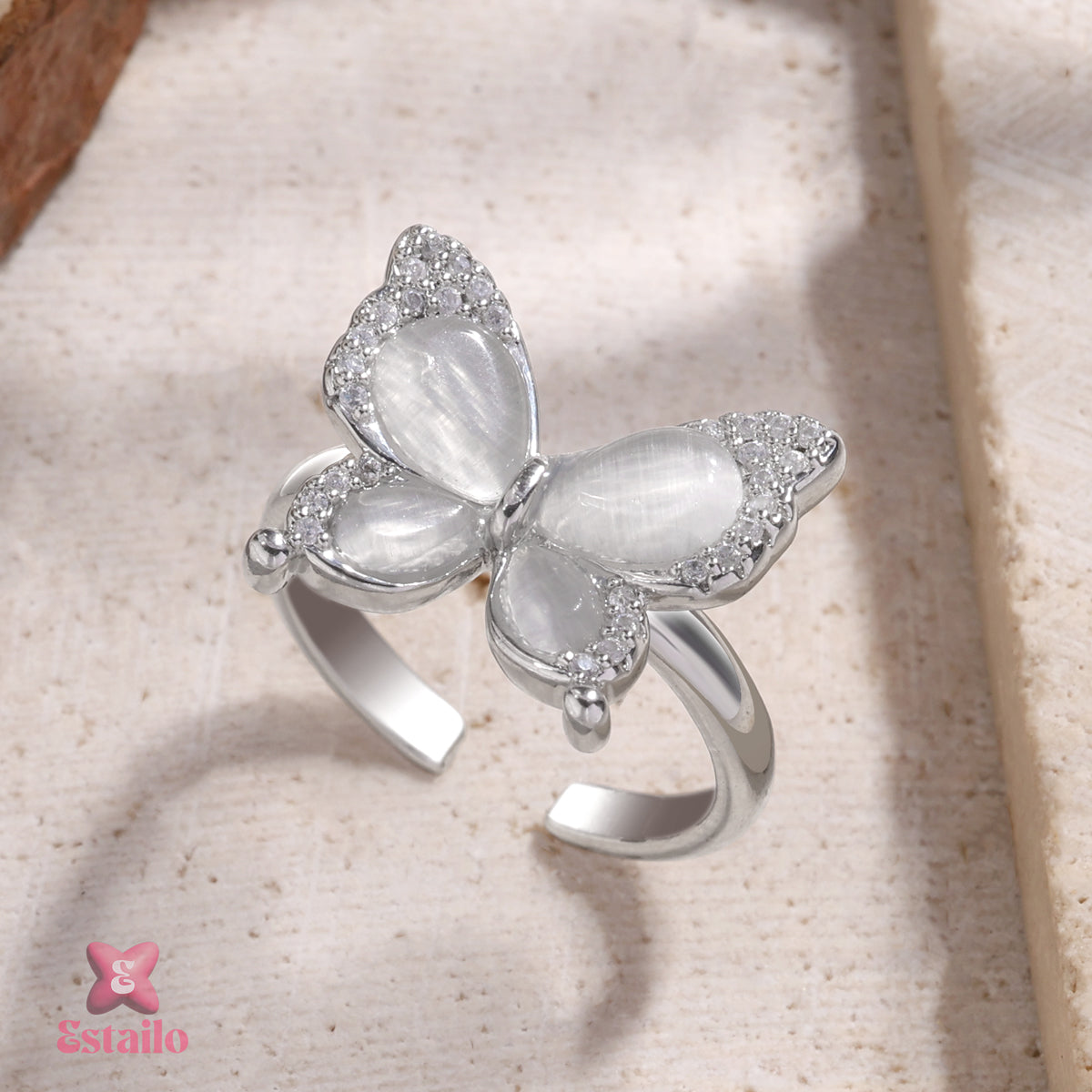 Opalescent Butterfly Ring