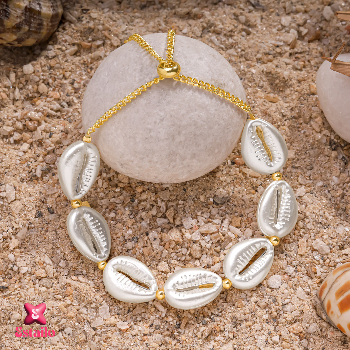 Gilded Shell Cascade Bracelet