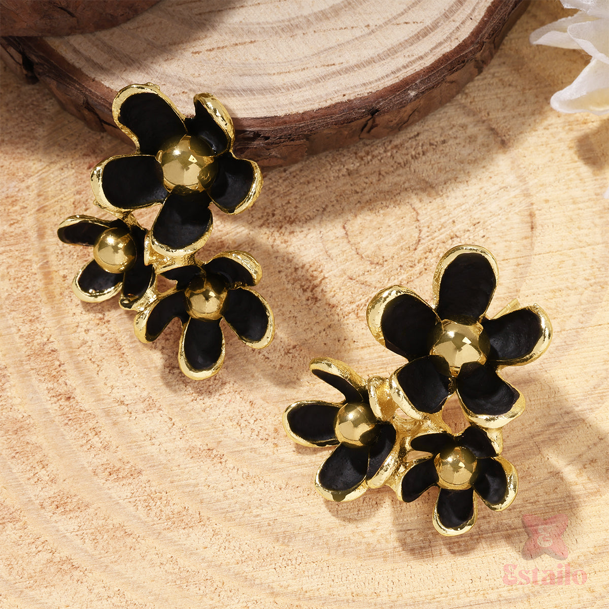 Black & Gold Radiance Earrings