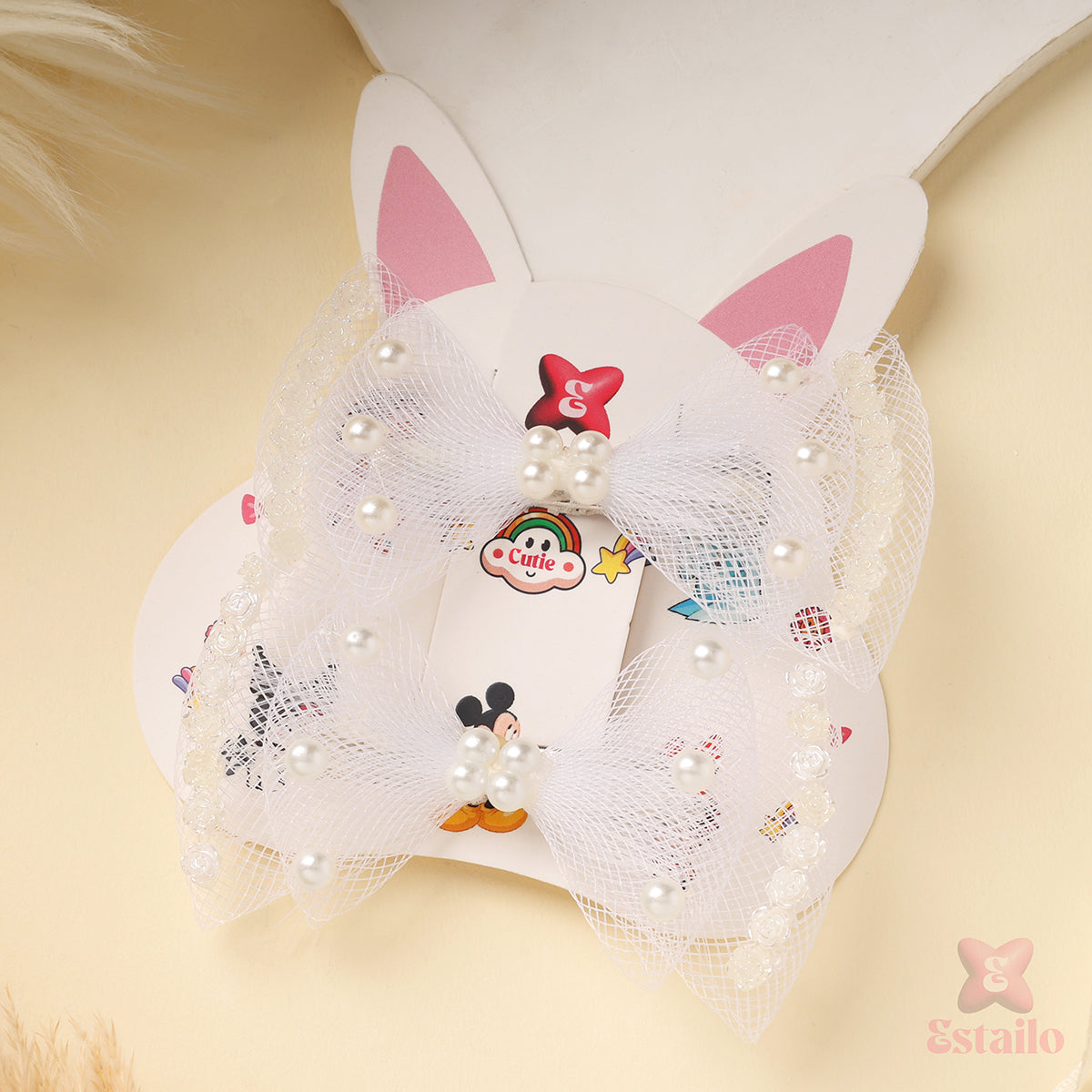 Cutie Pearl Bow Hair Clip