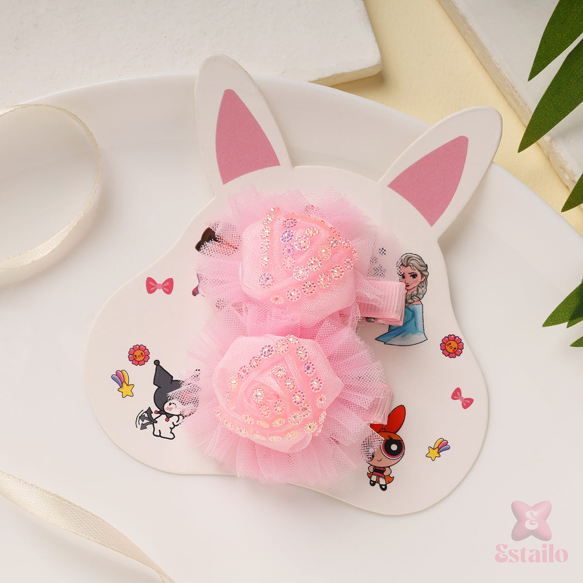 Enchanted Rose Bow Clip