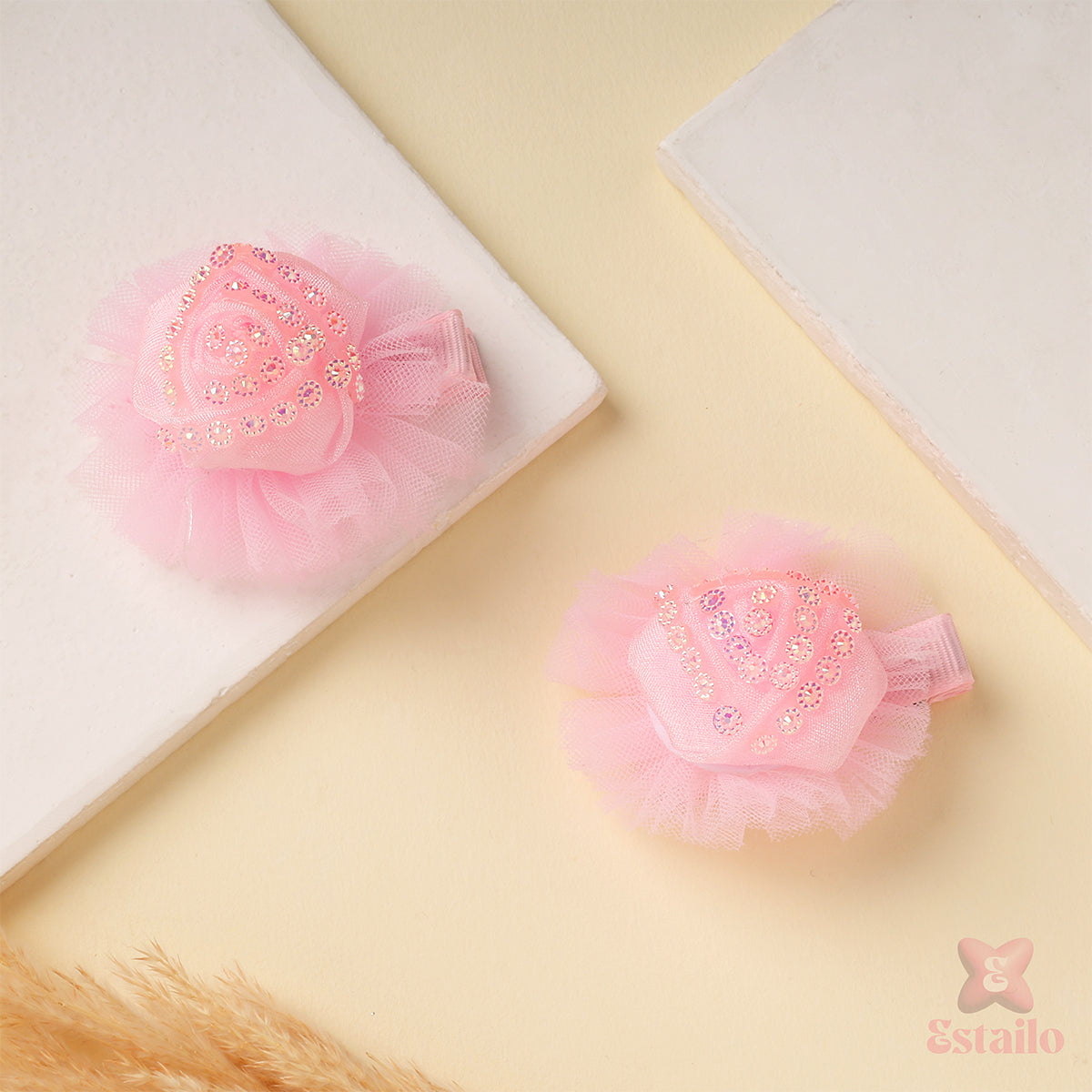 Enchanted Rose Bow Clip