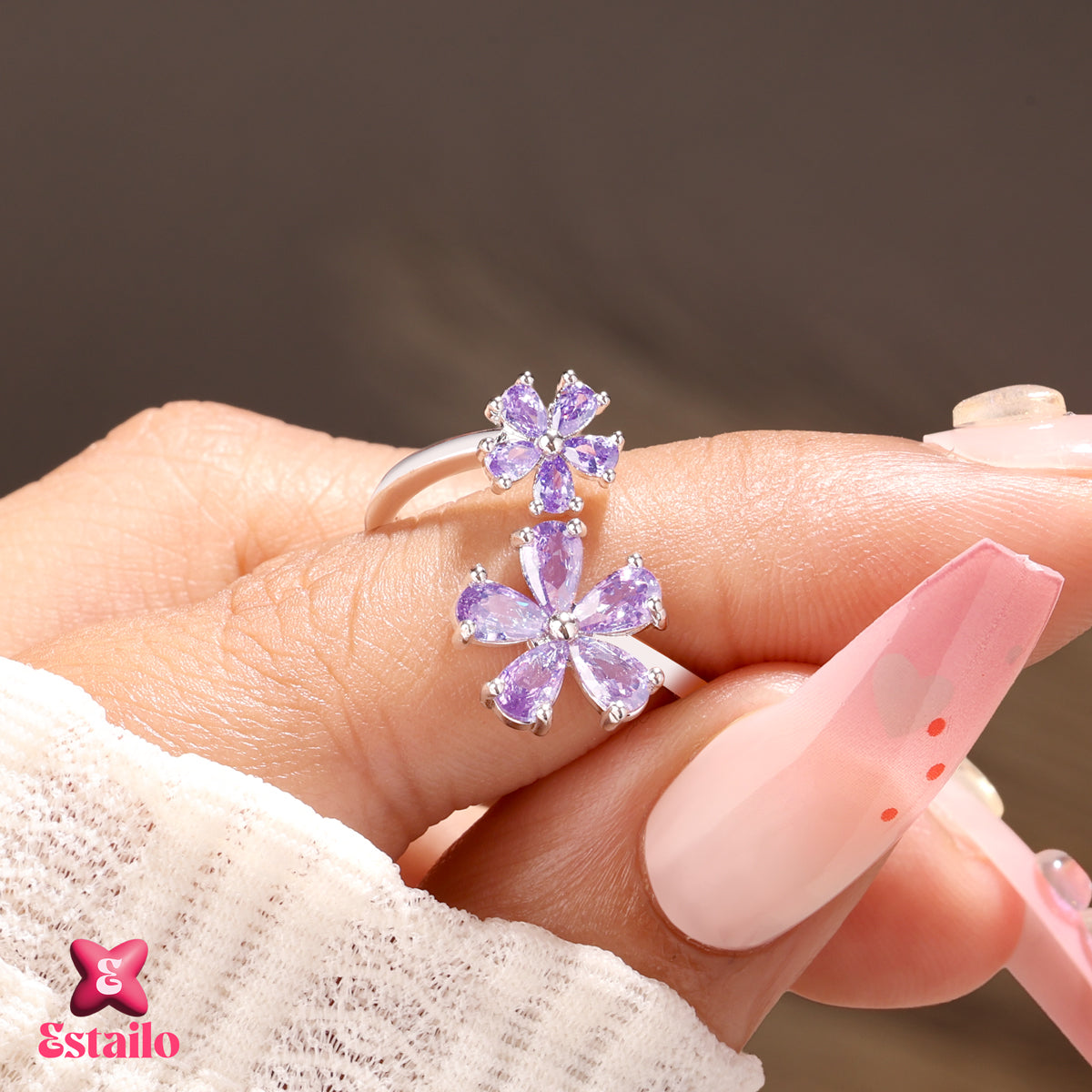 Violet Blossom Ring