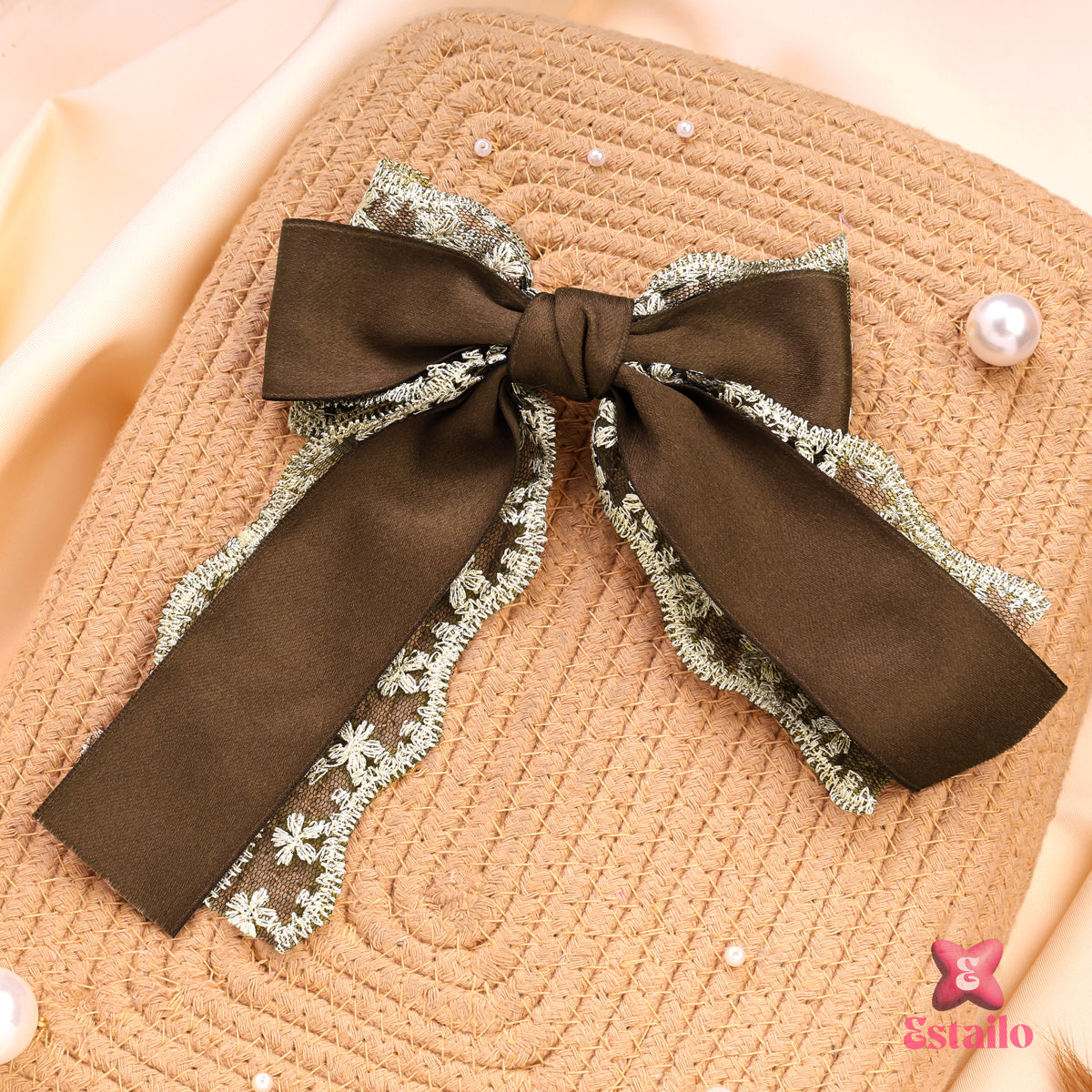Espresso Elegance Bow Clip
