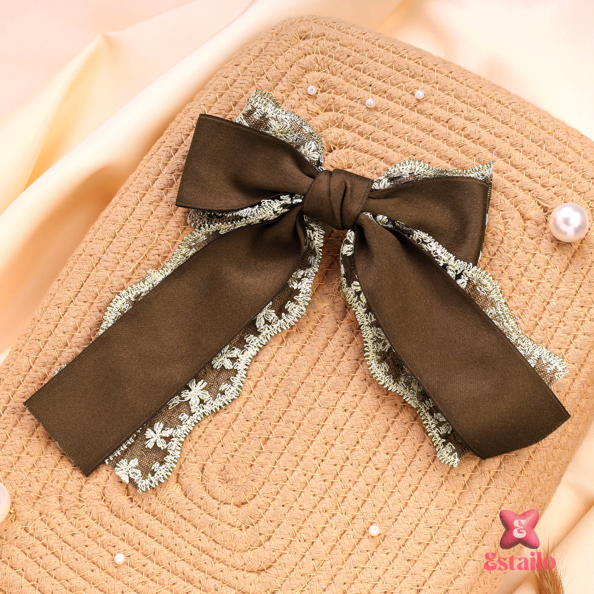 Espresso Elegance Bow Clip