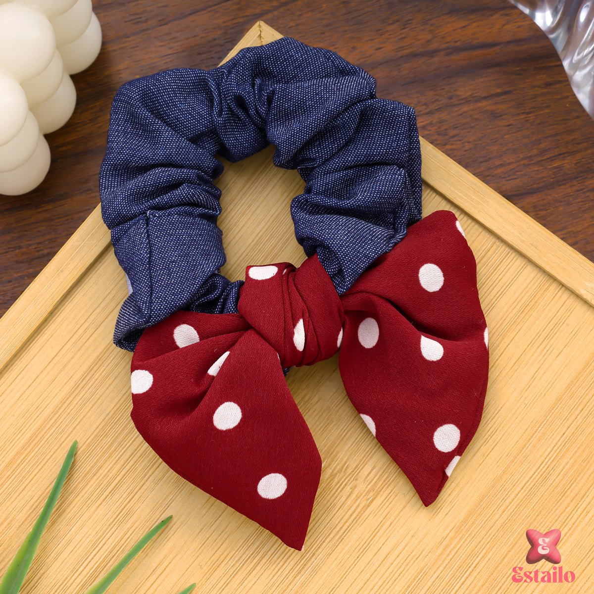 Polka Dot Bow Scrunchie