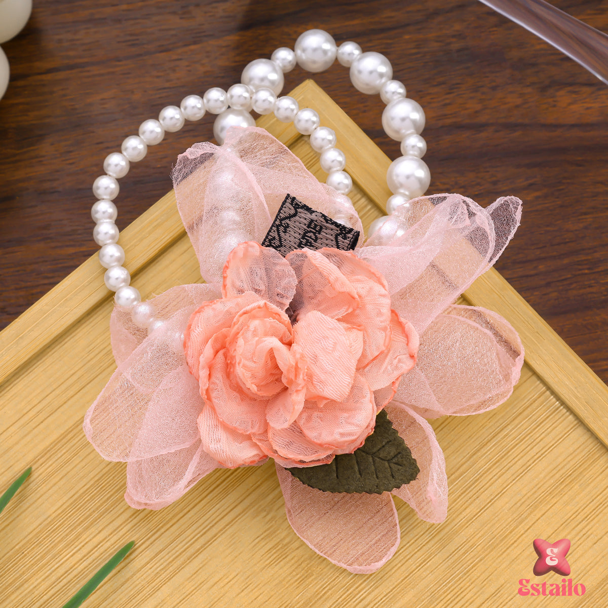 Pink Rosette Hair Tie