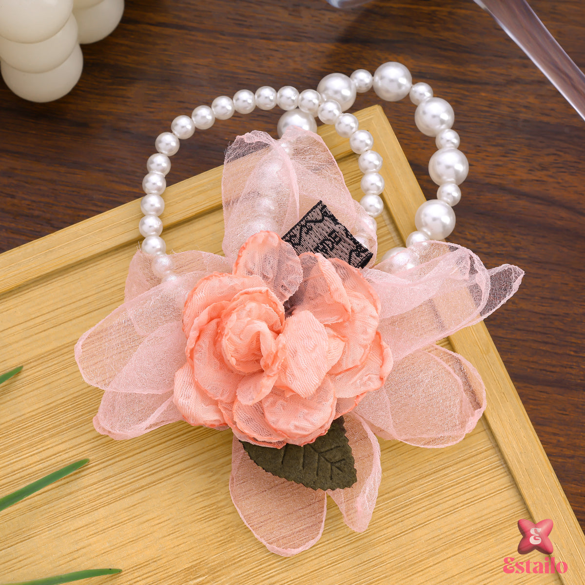 Pink Rosette Hair Tie