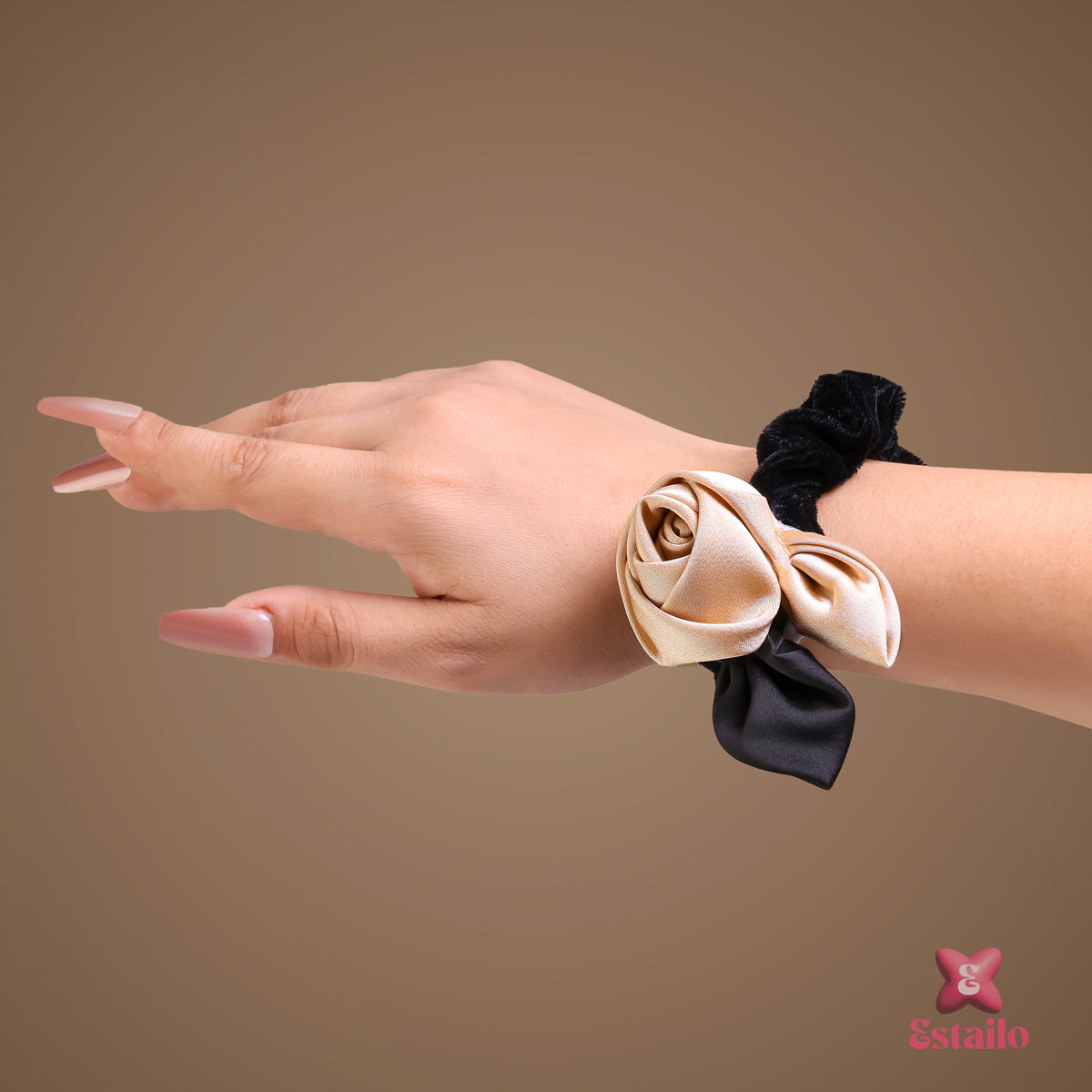 Satin Flower Hair Tie