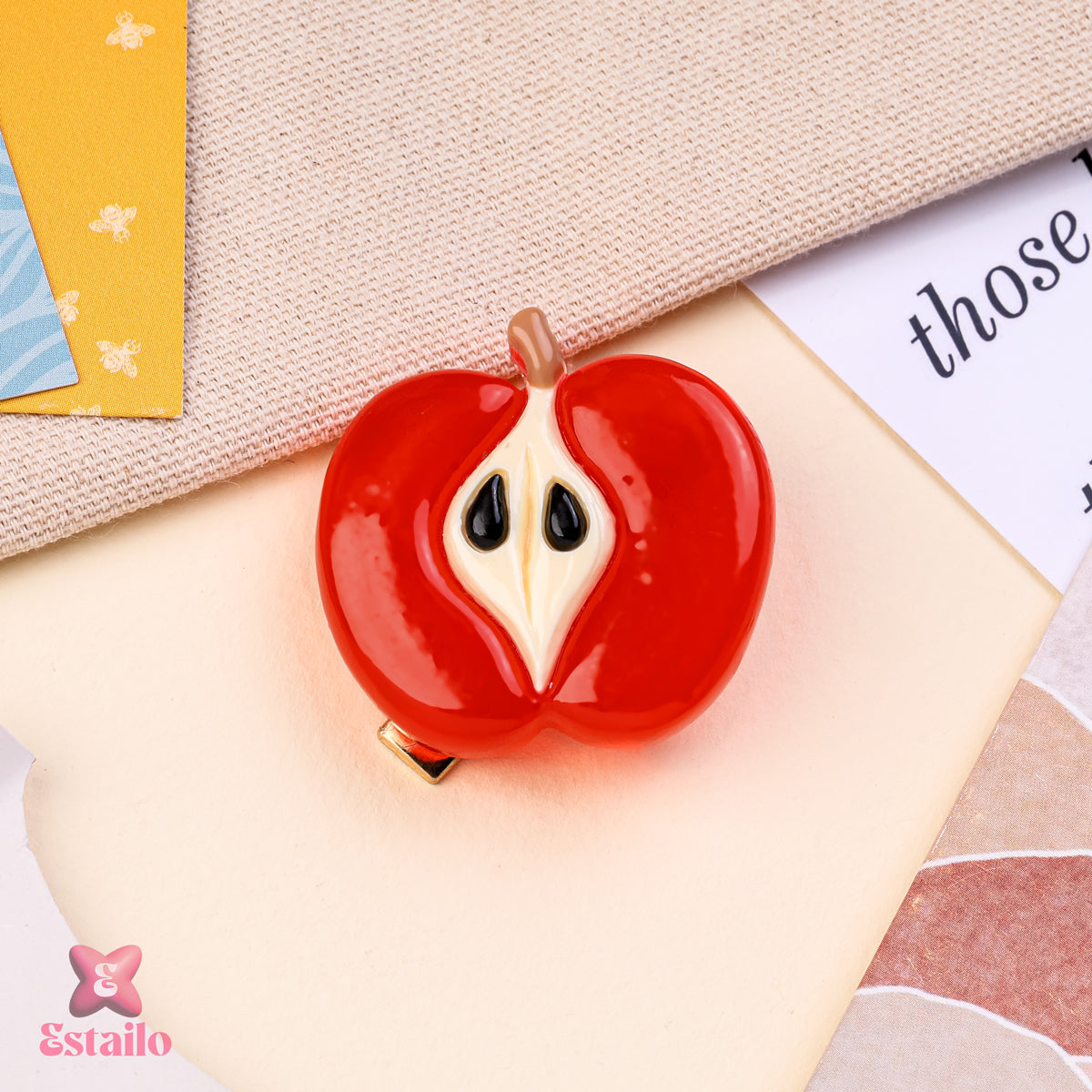 Apple Slice Hair Clip
