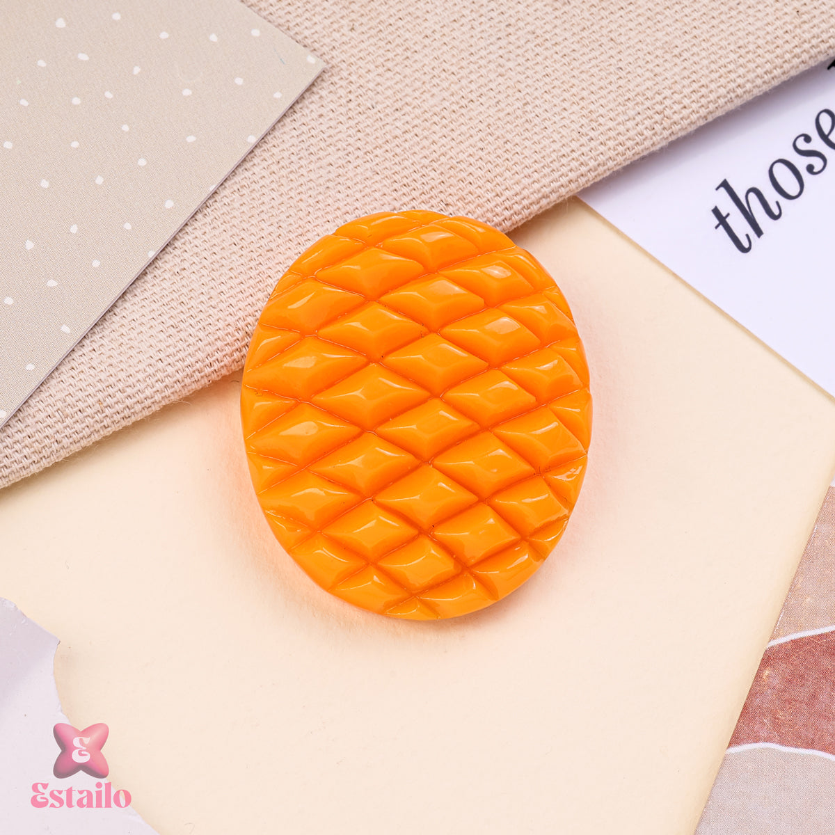 Vibrant Mango Slice Hair Clip