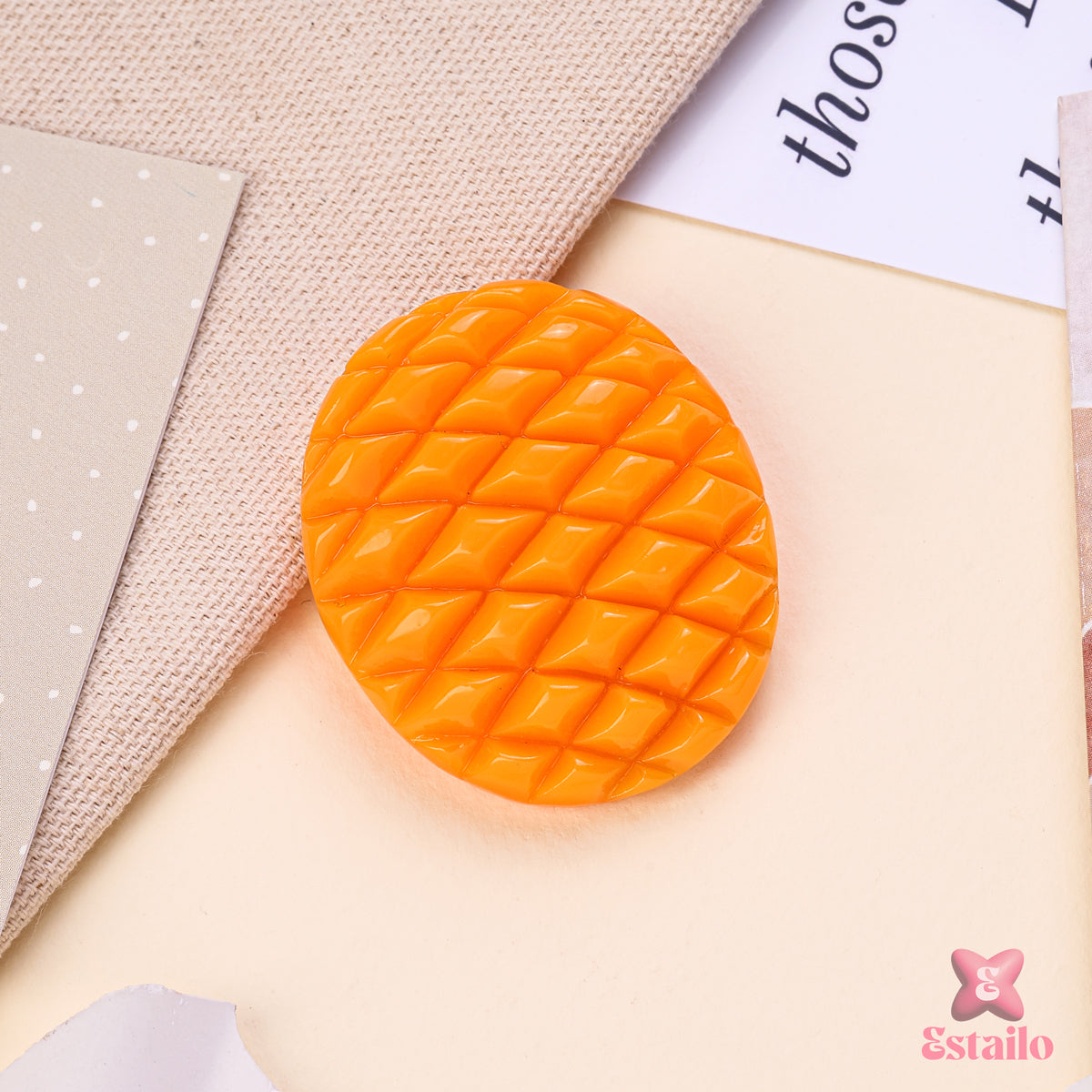 Vibrant Mango Slice Hair Clip