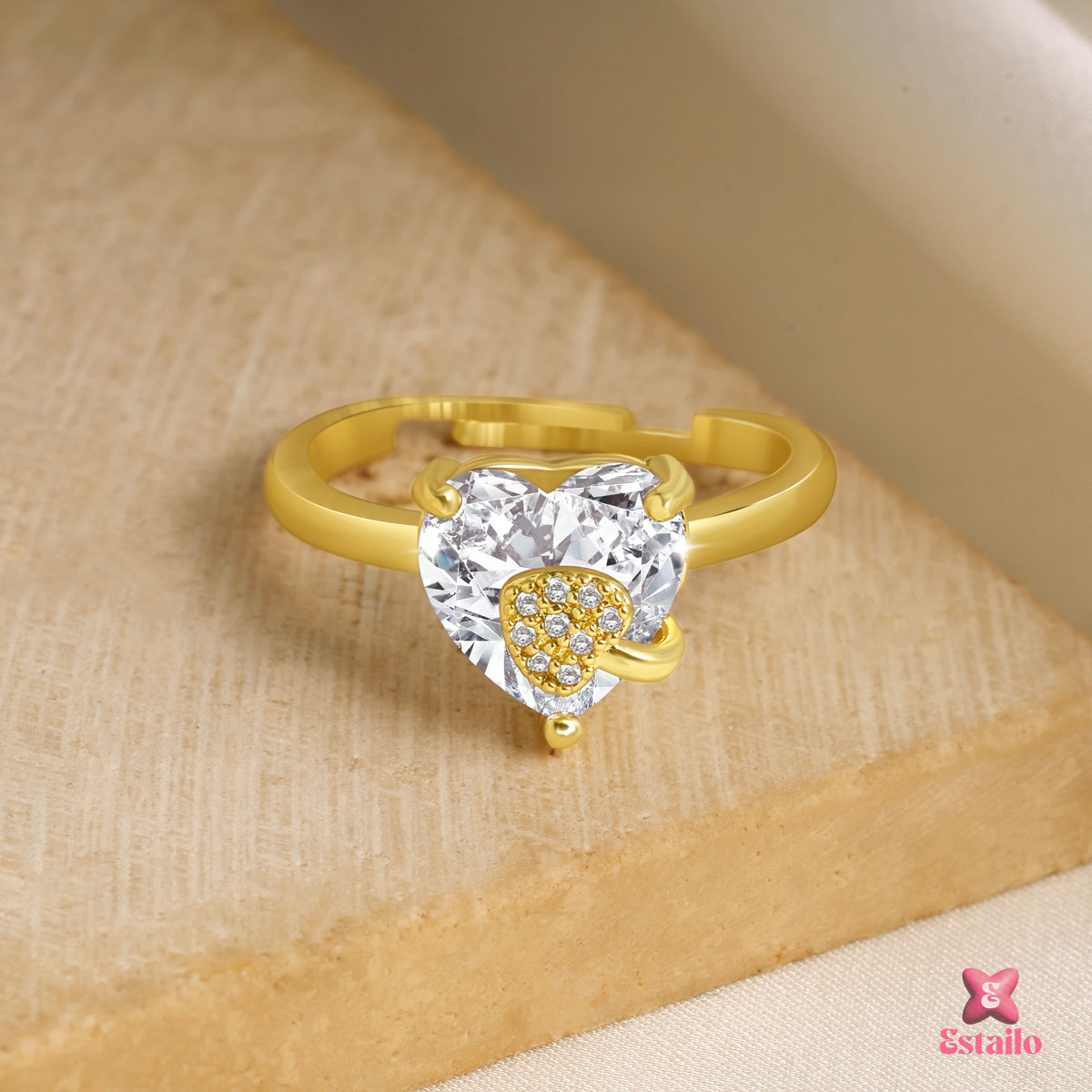 Golden Sacred Heart Ring
