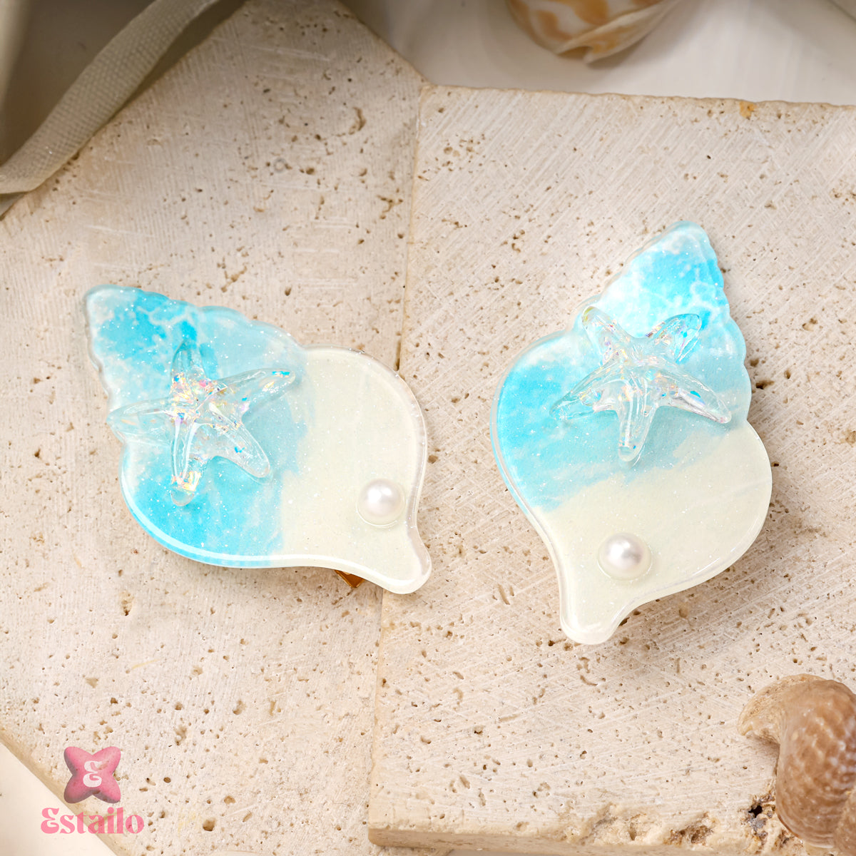 Oceanic Resin Hair Clip