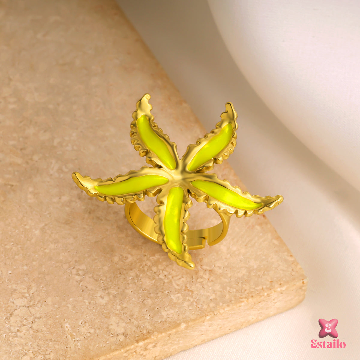 Golden Tide Starfish Ring