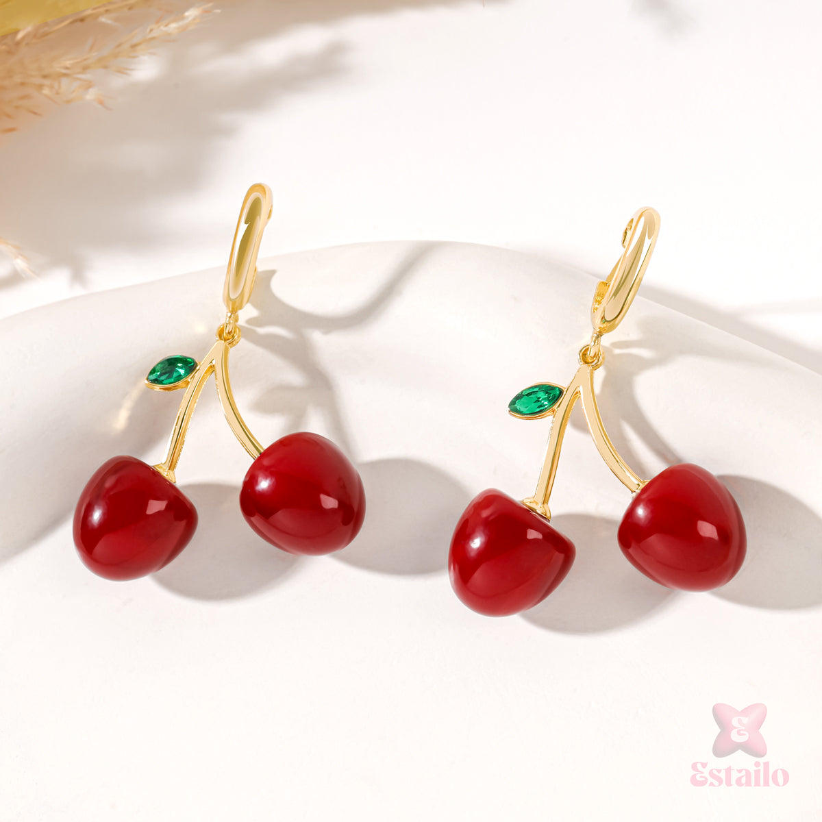 Sweet Cherry Hoops Earring