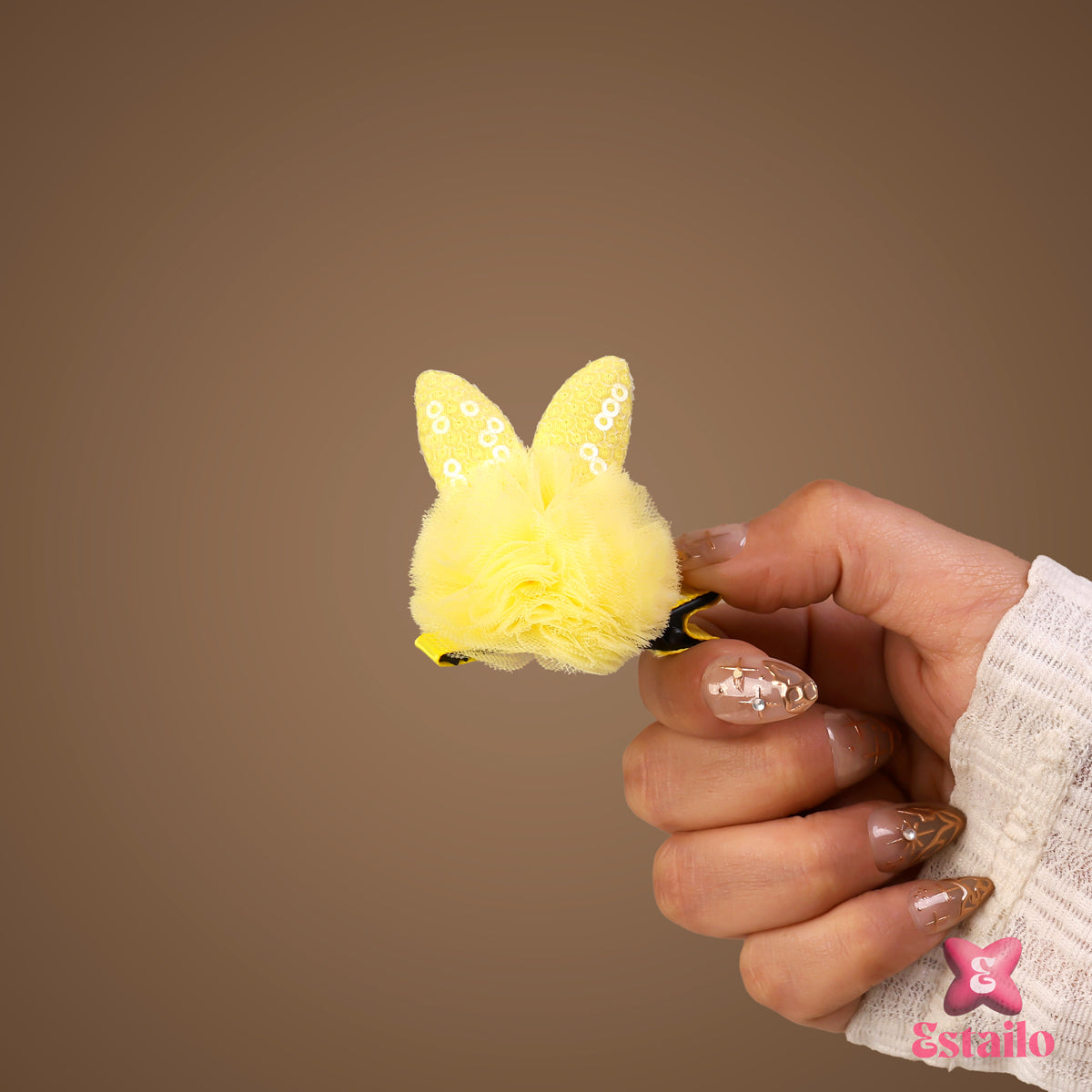Yellow Bunny Hair Clip