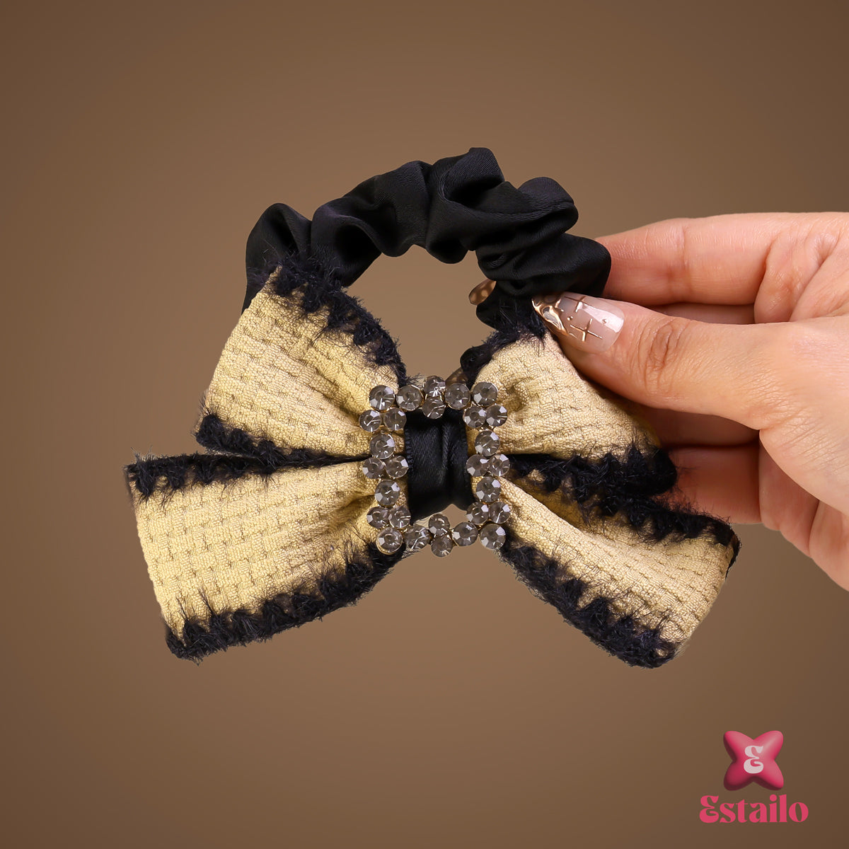 Chic Buckle Bow Scrunchie