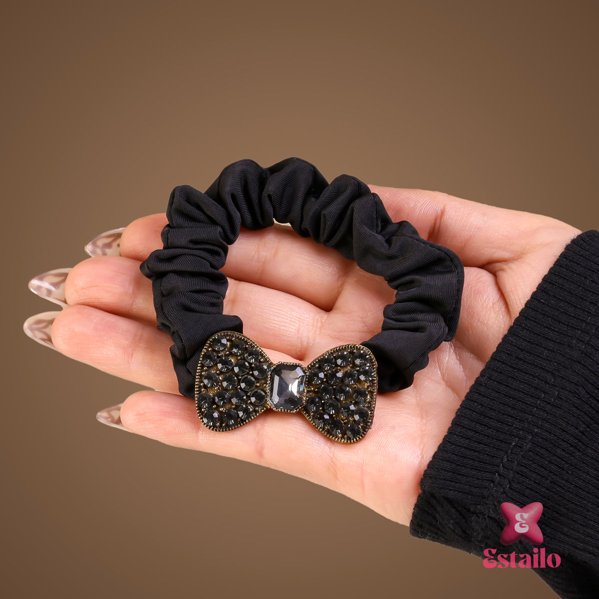 Black Crystal Scrunchie