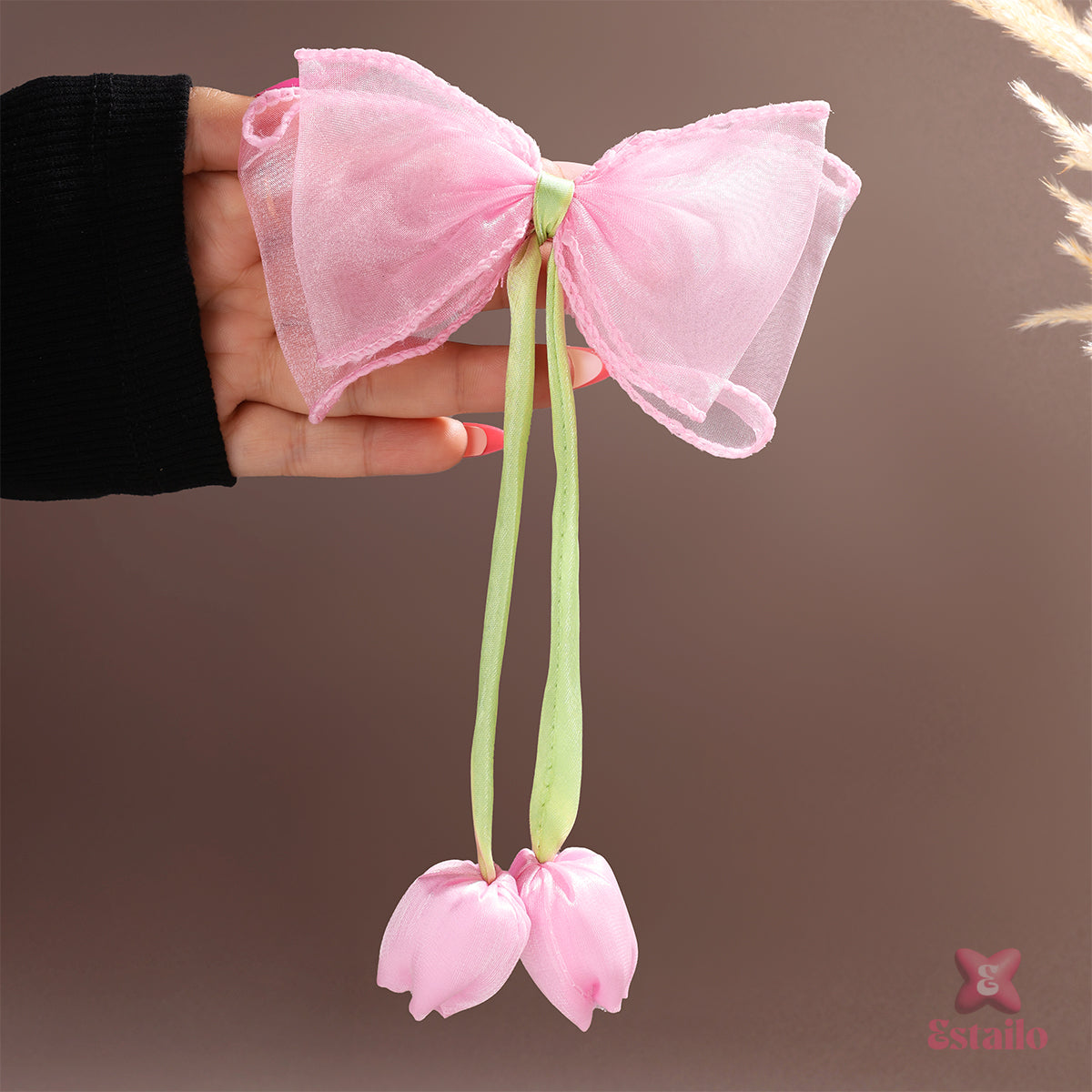 Delicate Tulip Hair Bow Clip