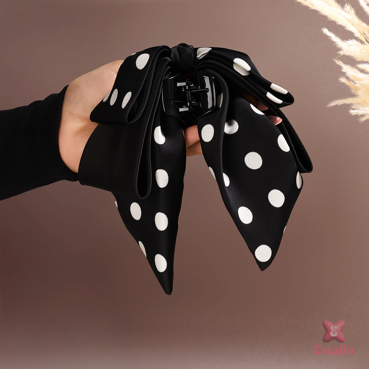 Polka Dot Bow Hair Claw