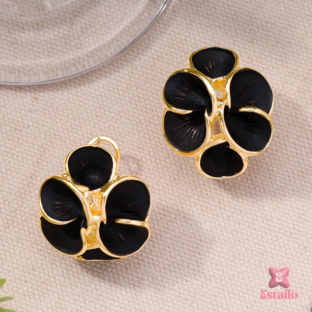 Golden Shadow Flowers Earrings