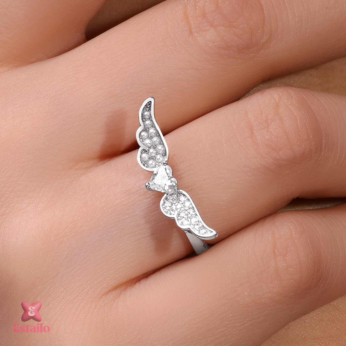Angel Wings Silver Ring
