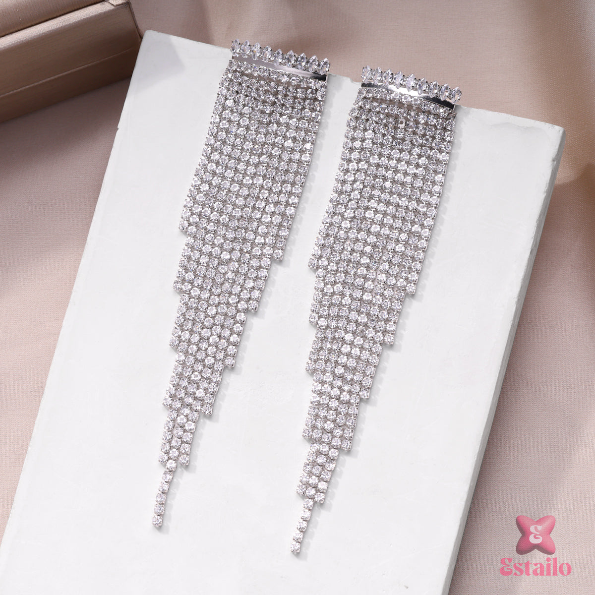 Crystal Falls Chandeliers Earrings