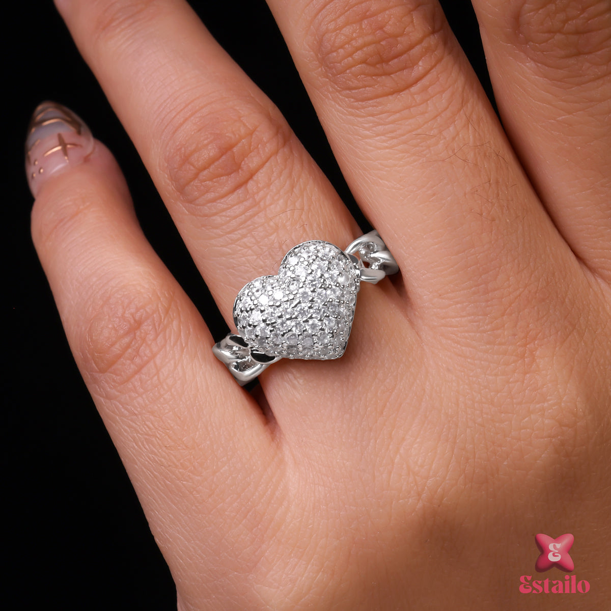 Sparkling Hearts Ring