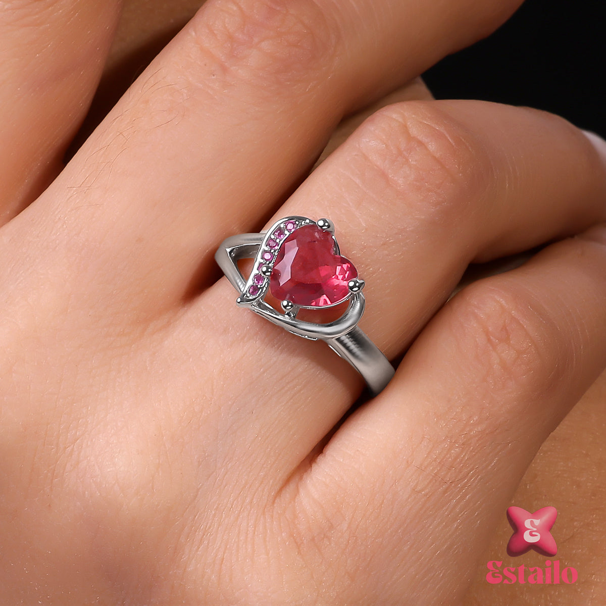 Ruby Heart Promise Ring