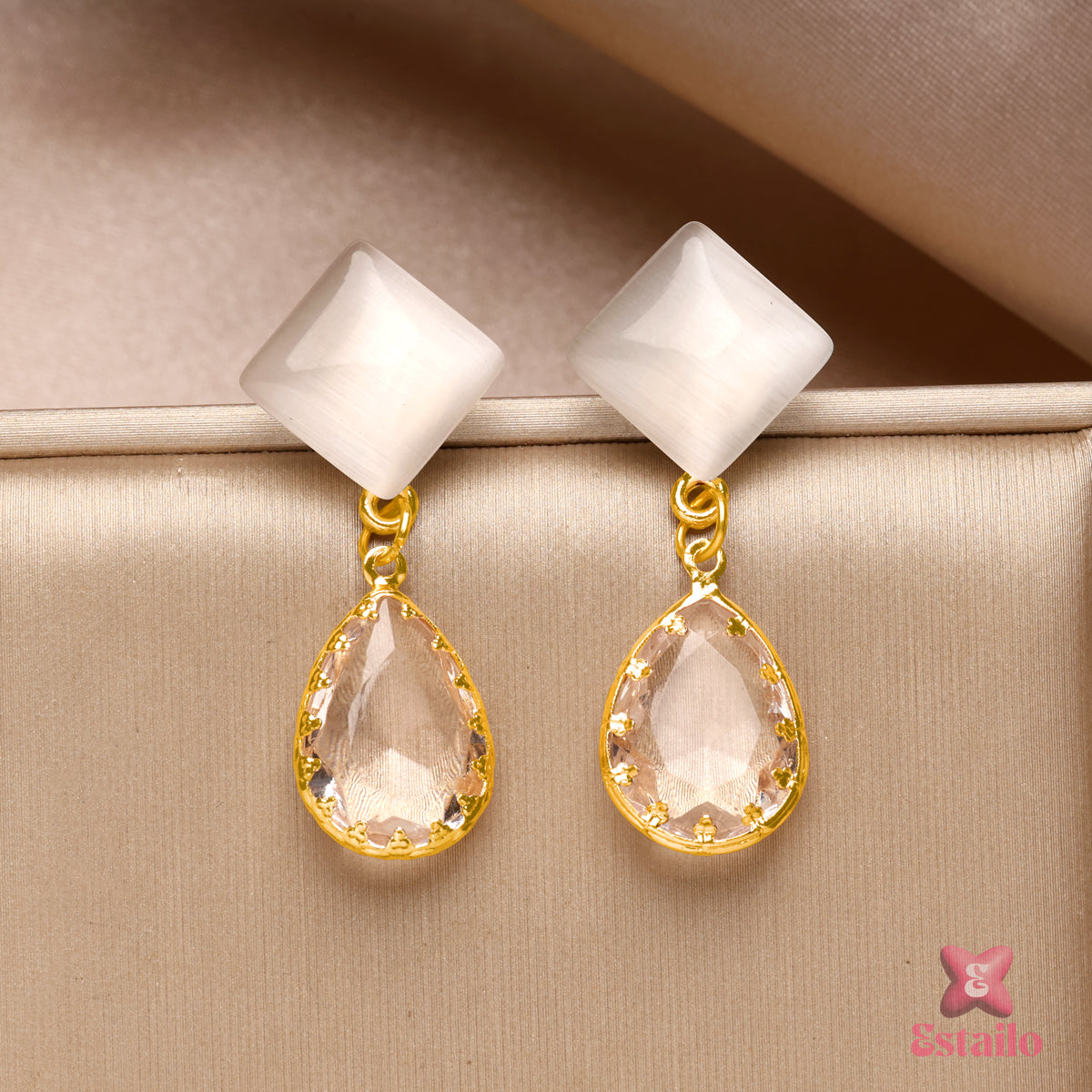 Elegant Quartz Drop Earrings