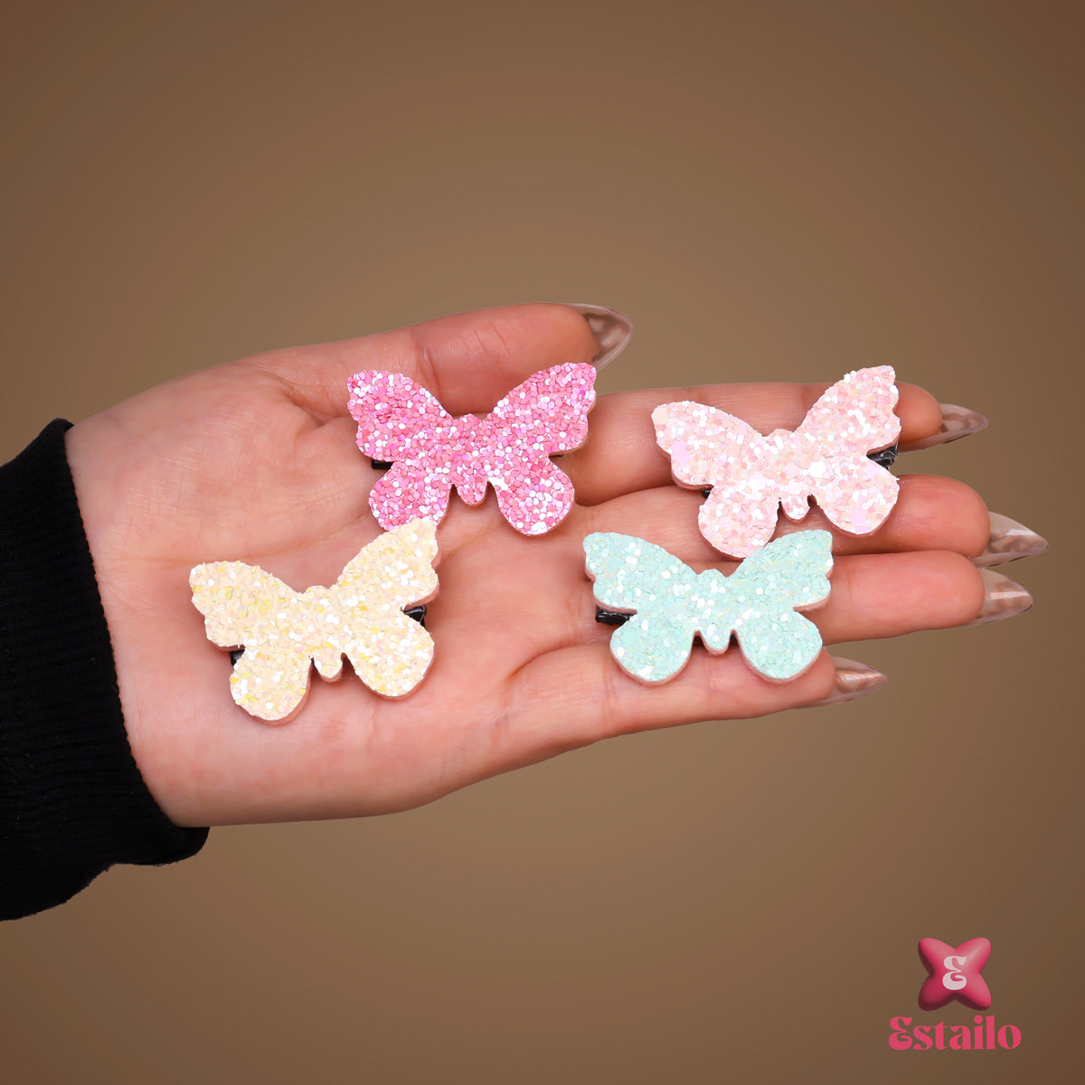 Glitter Butterfly Clips