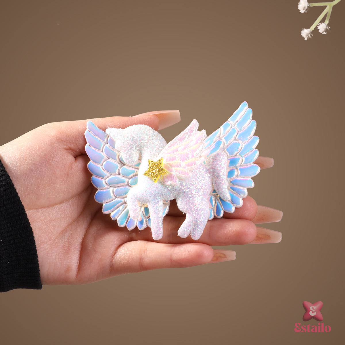 Iridescent Wing Unicorn Hair Clip
