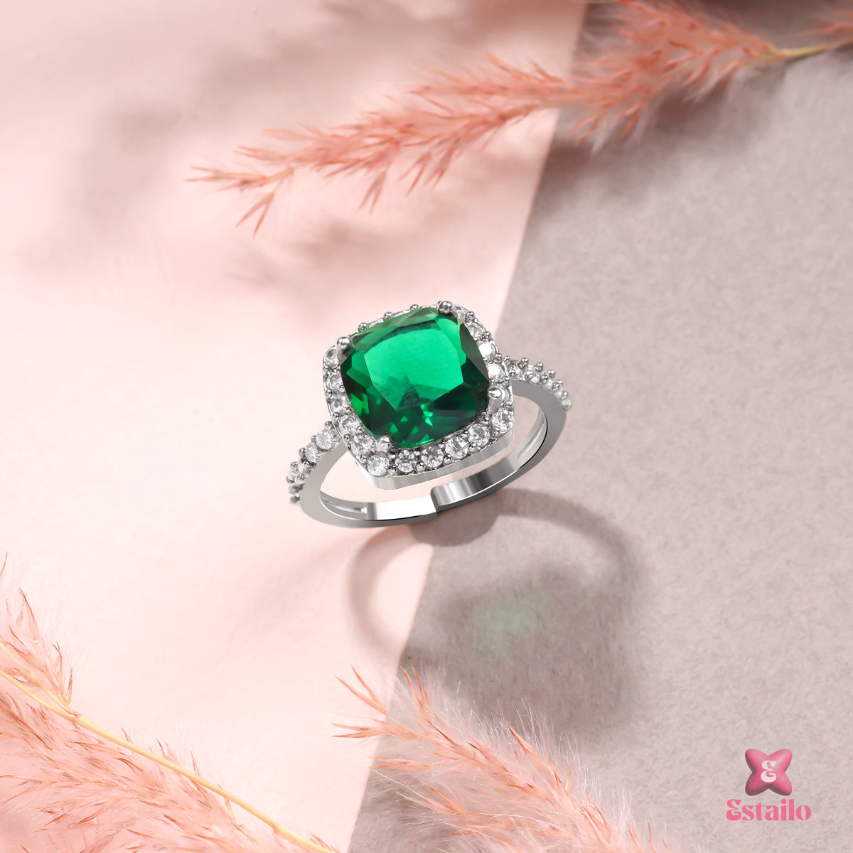 Silver Emerald Ring
